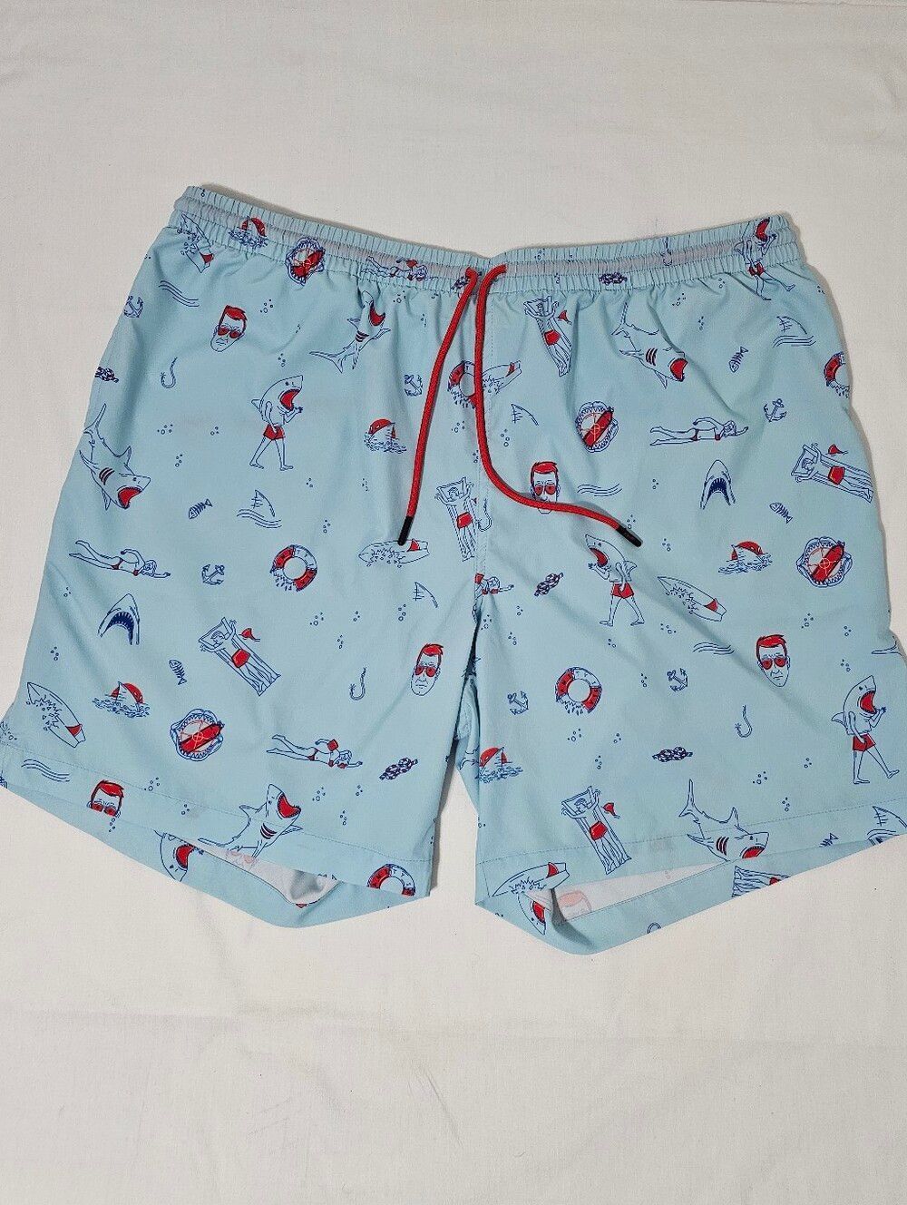 RSVLTS x JAWS Universal Studios Swim Trunks Men's 2XL Blue Shark Print Quick Dry